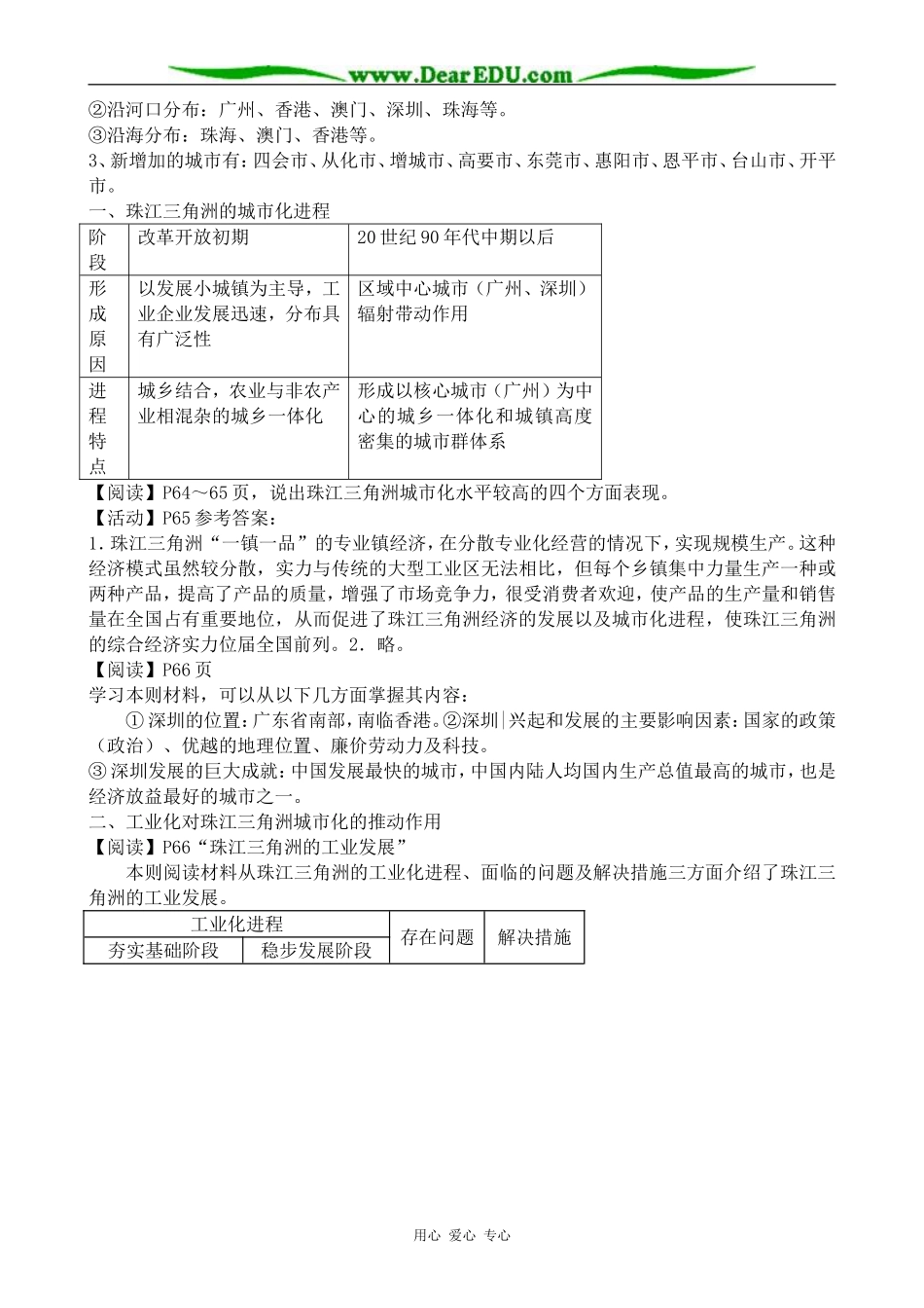 高中地理区域工业化与城市化进程 以我国珠江三角洲地区为例  湘教版 必修3_第3页