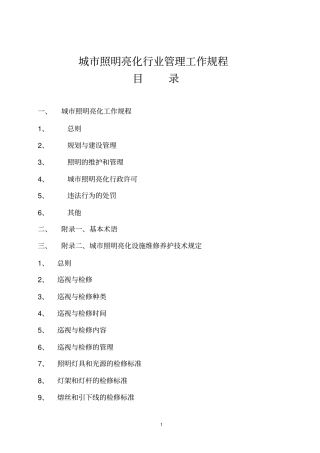 城市照明亮化行业管理工作规程