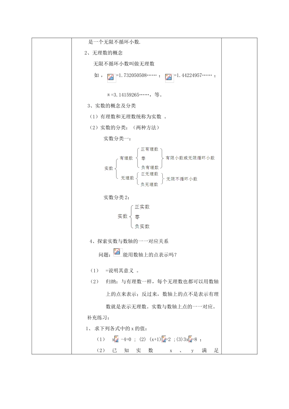 七年级数学下册 第6章 实数 6.2 实数教案 （新版）沪科版-（新版）沪科版初中七年级下册数学教案_第2页