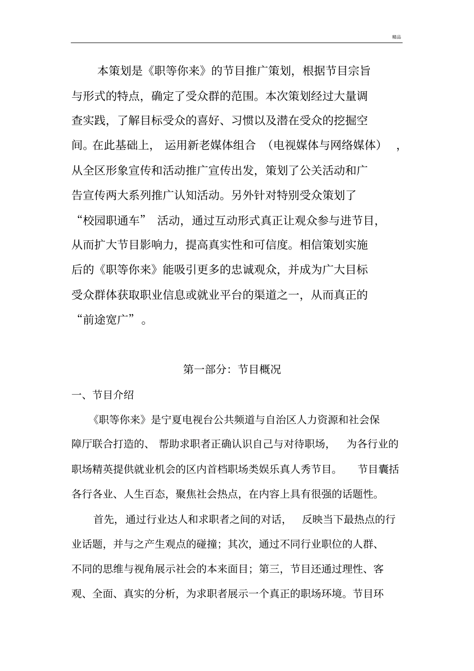 大型职场招聘节目策划案_第2页