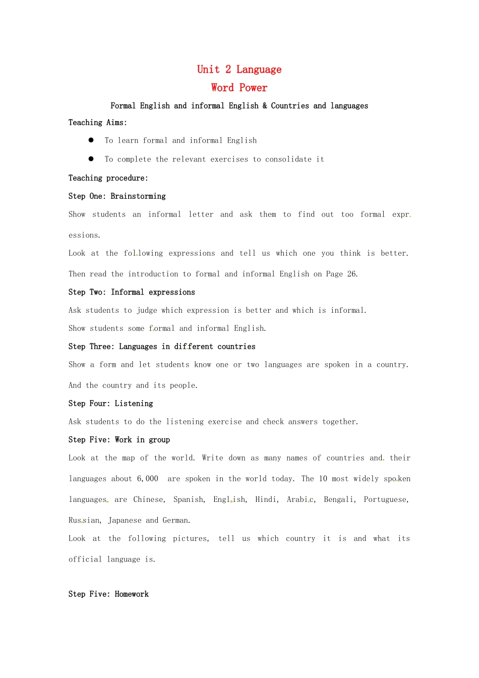 高中英语 Unit 2 Language Word Power教案 牛津译林版必修3-牛津版高一必修3英语教案_第1页