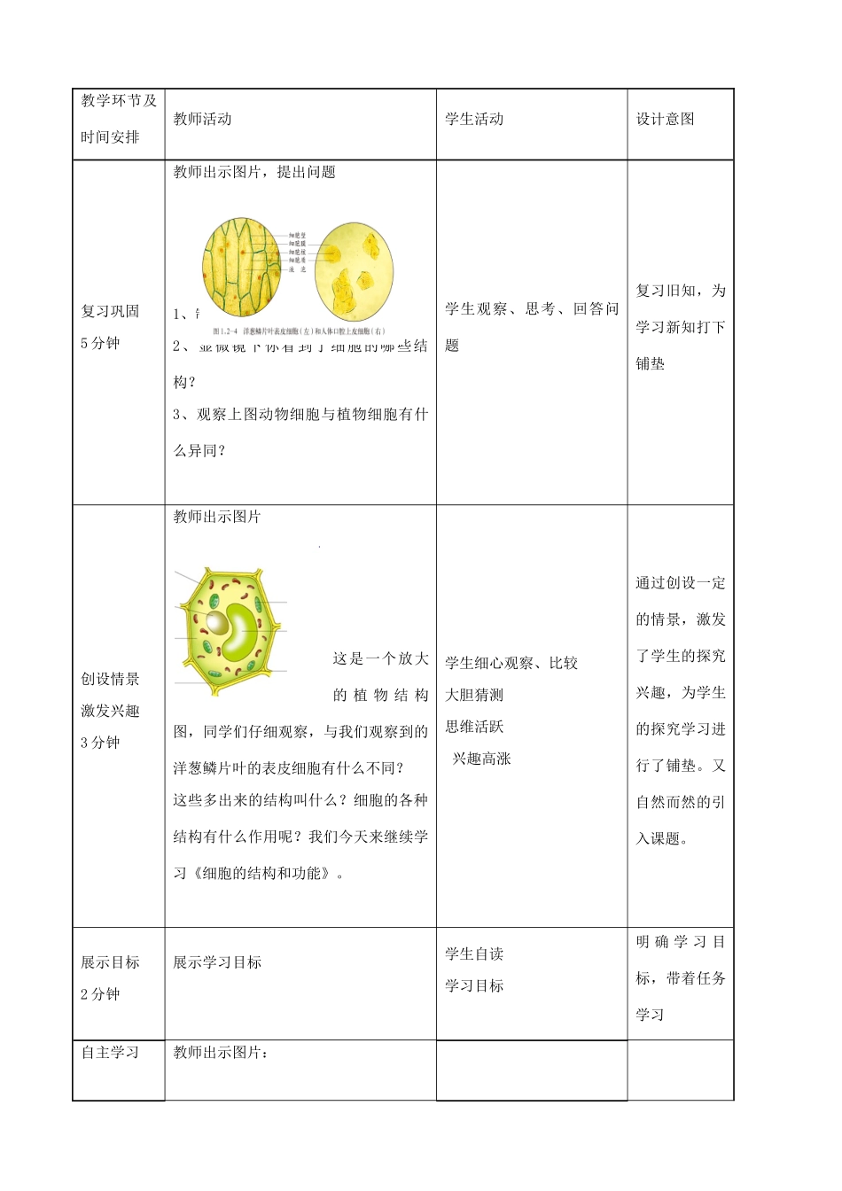 七年级生物上册 1.2.1 细胞的结构和功能（第2课时）优秀教案 （新版）济南版-（新版）济南版初中七年级上册生物教案_第2页