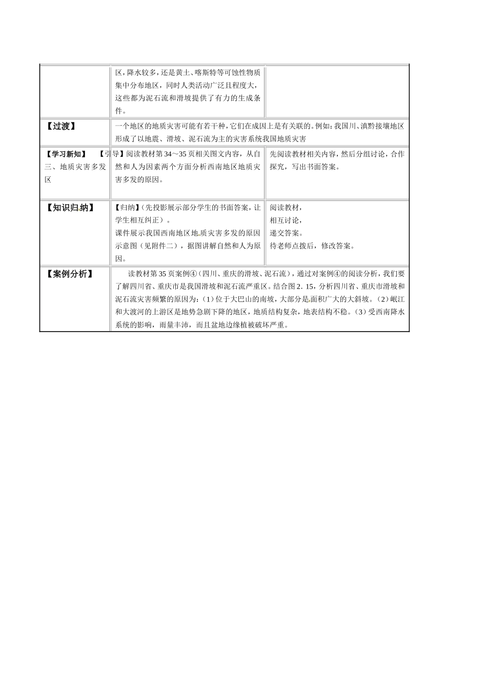 高中地理：22《中国的地质灾害》教案新人教版选修5_第3页