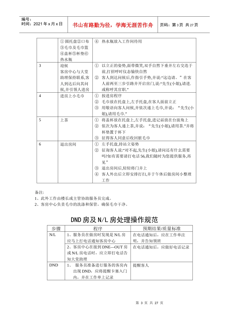 三星级酒店客房查房的细规程_第3页