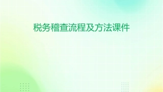 税务稽查流程及方法课件
