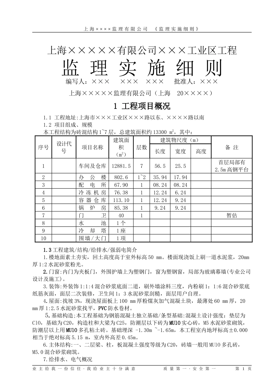 上海某工业区工程监理实施细则_第1页