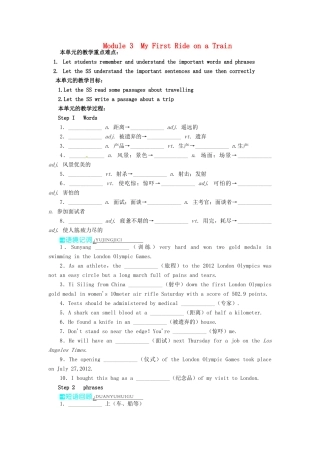 高中英语 Module 3 My First Ride on a Train教案1 外研版必修1-外研版高一必修1英语教案