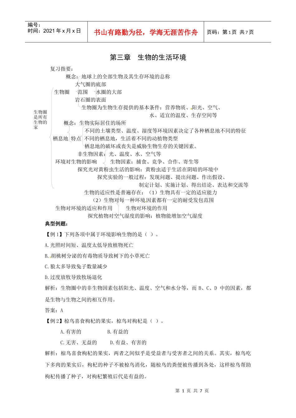 初中生物 生活环境_第1页