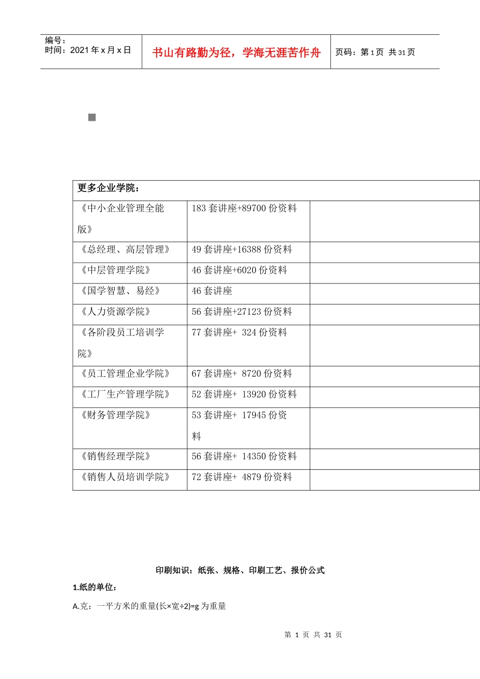 包装印刷印刷知识综合概述_第1页