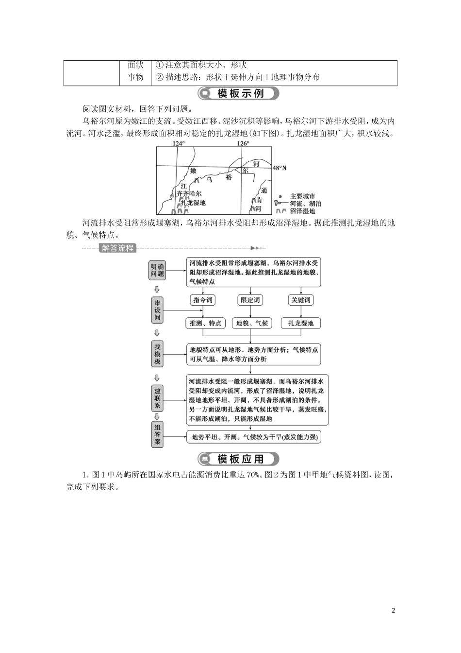（江苏专用）高考地理二轮复习 把握高考答题规范 答题模板5 特征描述类教案-人教版高三全册地理教案_第2页