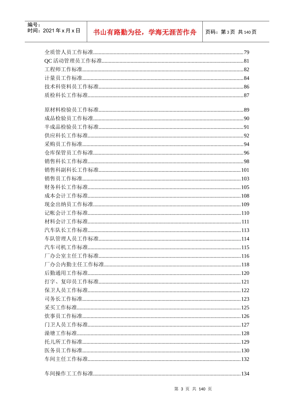 ××化工厂企业工作标准汇编_第3页