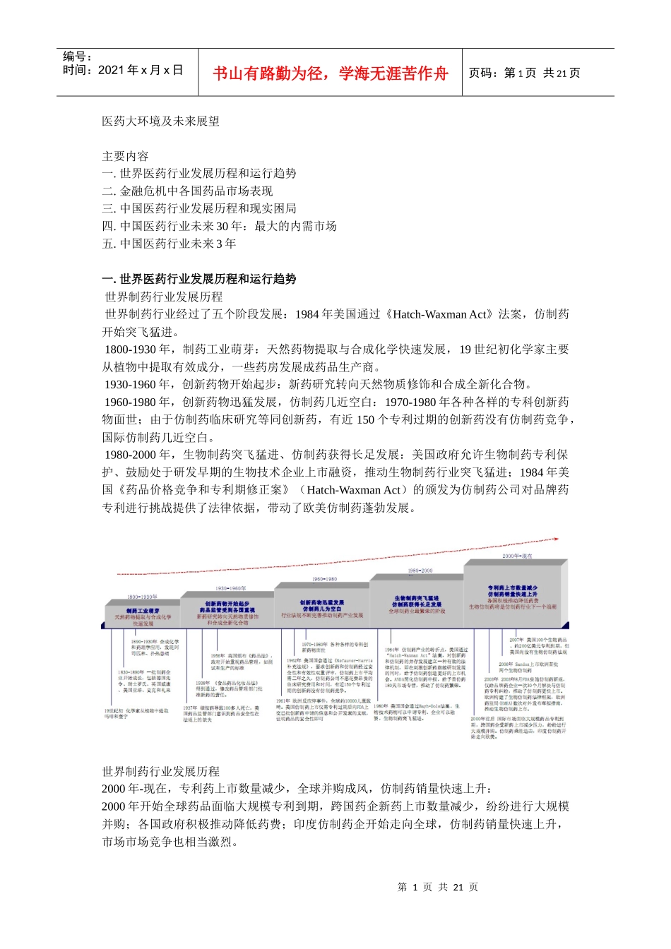 中国医药大环境及未来展望_第1页