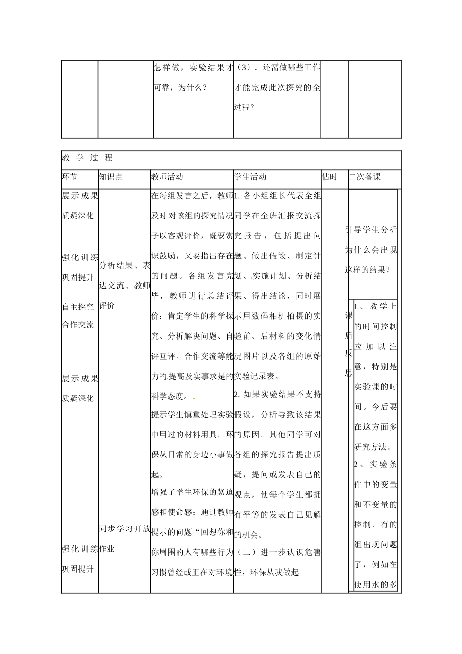 山东省临沭县第三初级中学七年级生物下册 探究环境污染对生物的影响教案 新人教版_第3页