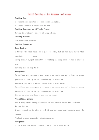 高中英语 Unit2 Getting a job Grammar and usage教案 牛津译林版选修11-牛津版高三选修11英语教案