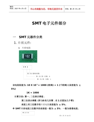 SMT贴片 SMT电子元件培训教程