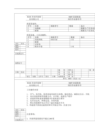 SMT岗位作业指导书（4.回流）