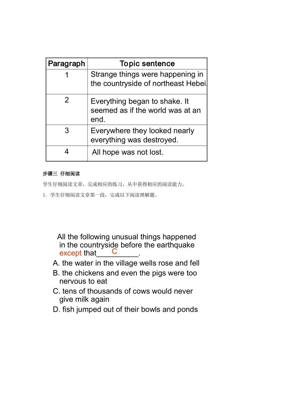 高中英语 Unit4 A Night the Earth Didn’t Sleep Reading教案 新人教版必修1-新人教版高一必修1英语教案_第2页