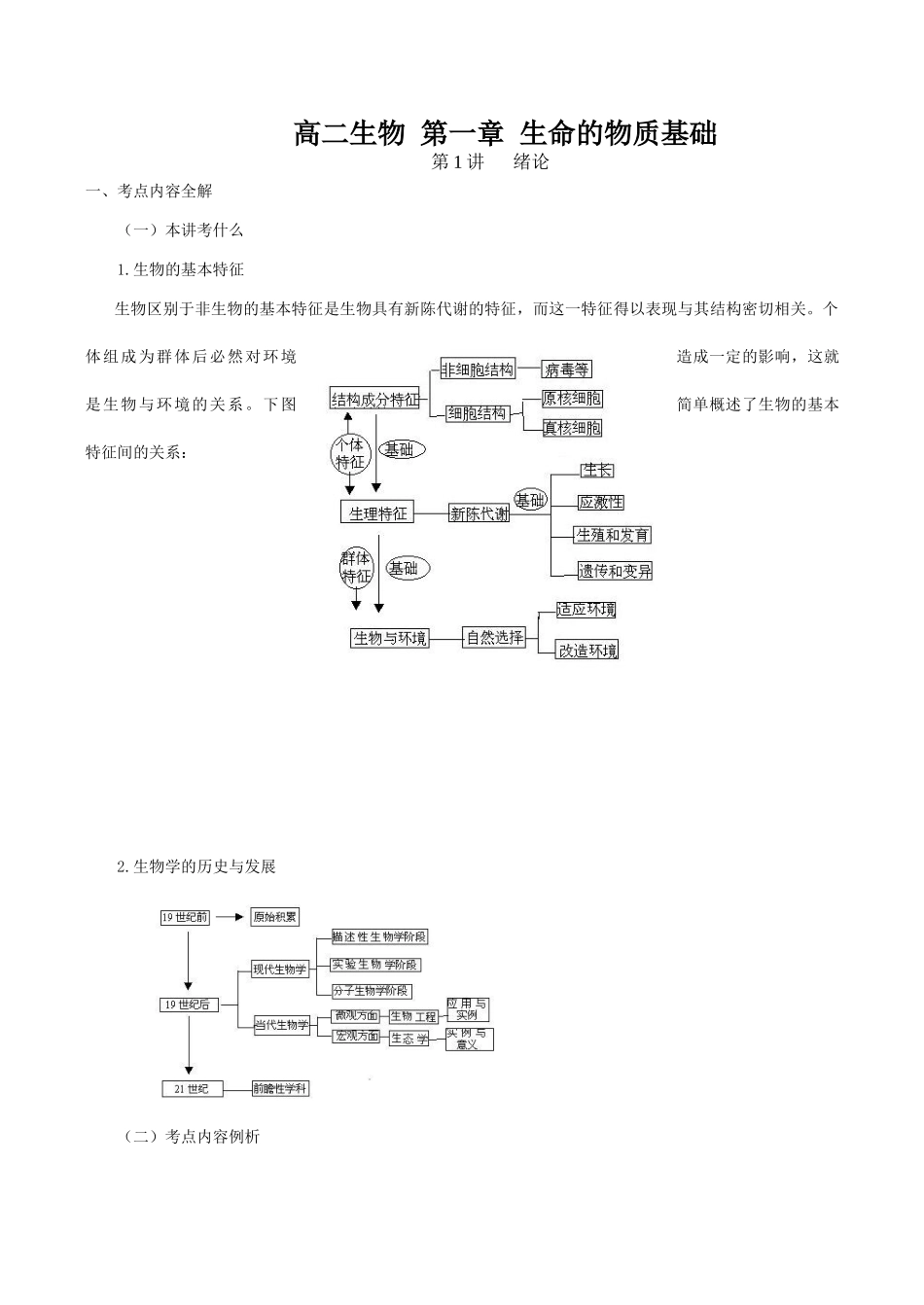 高二生物 第一章 生命的物质基础_第1页