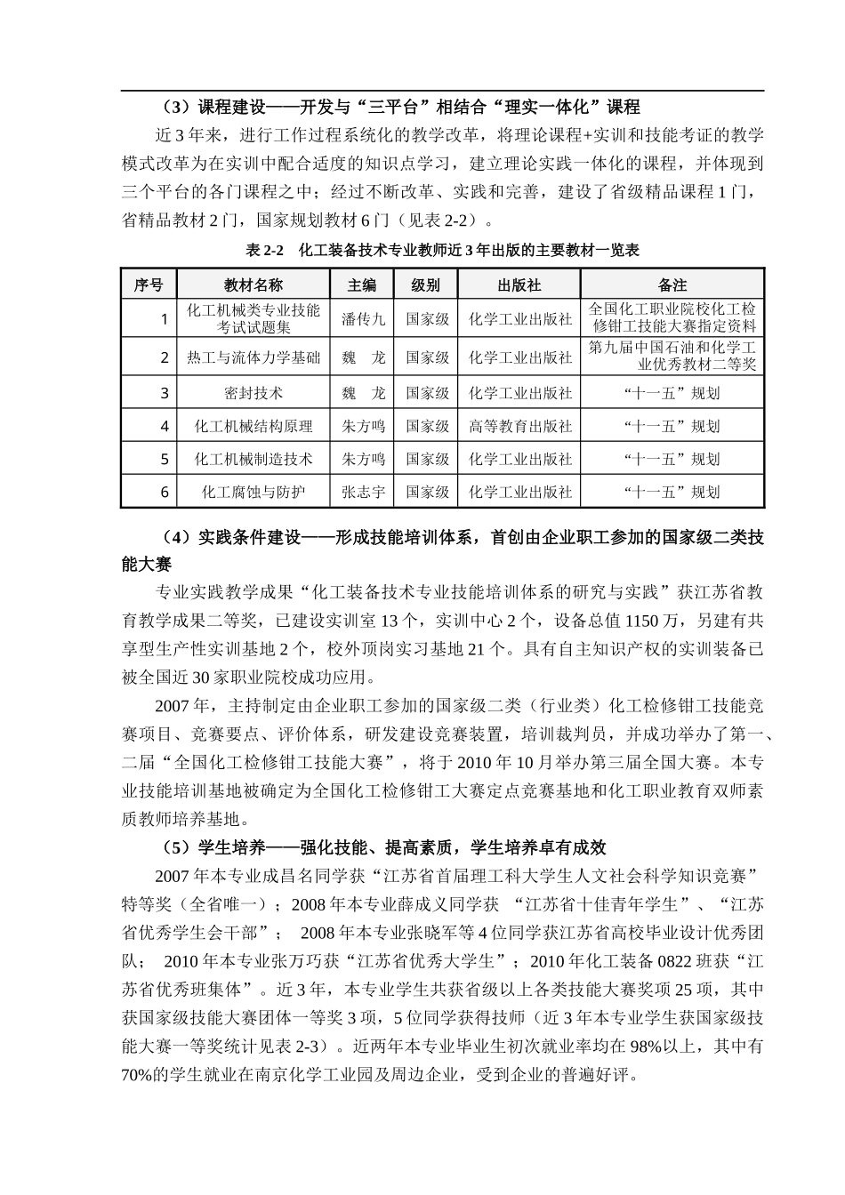 化工装备技术专业及专业群建设方案_第3页