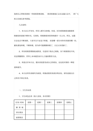 常用班组管理组织表格