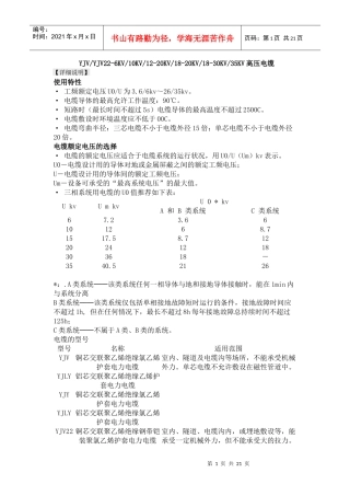 YJVYJV22-6KV10KV12-20KV18-20KV18-30KV35KV高压电缆