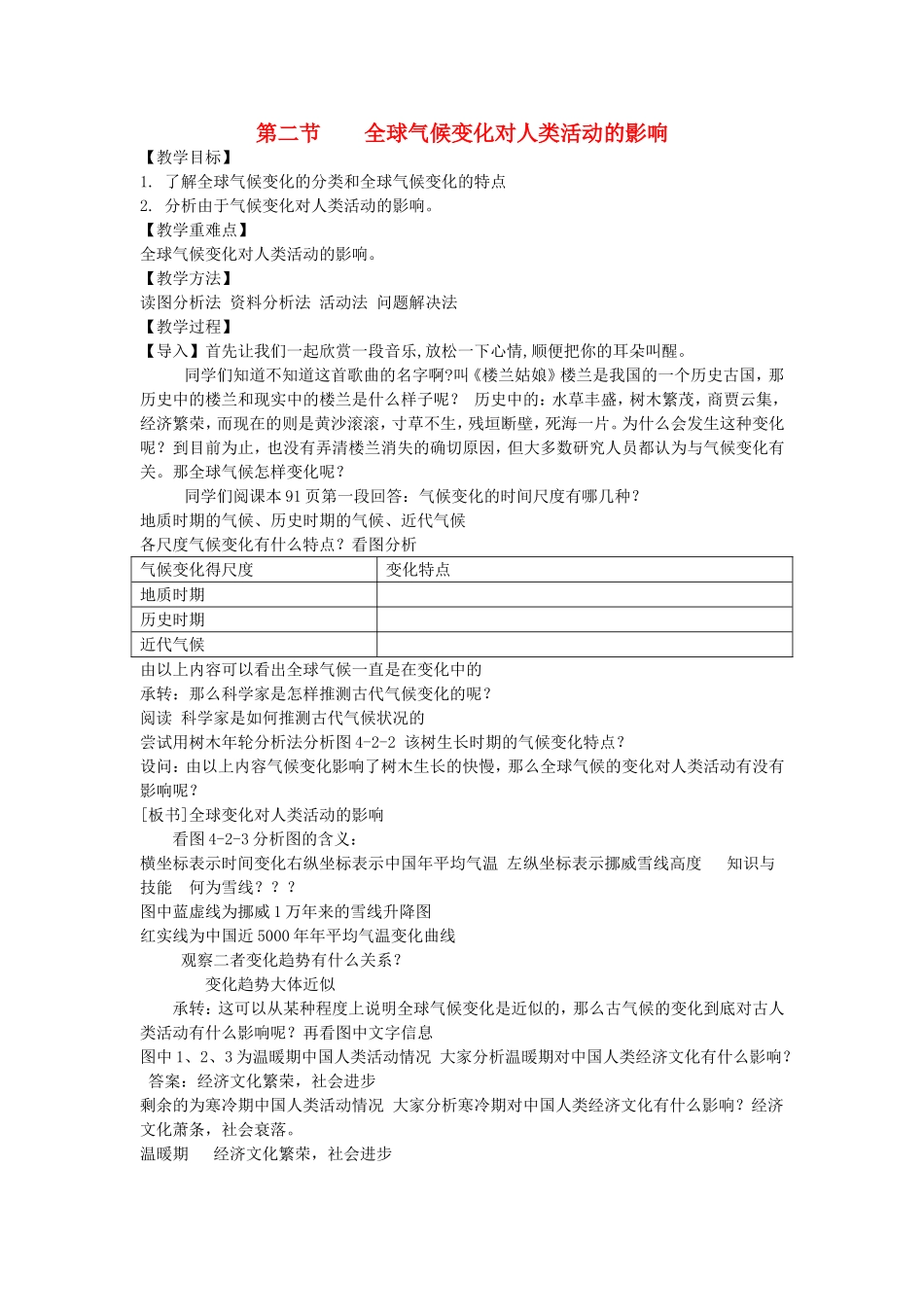 第二节    全球气候变化对人类活动的影响_第1页