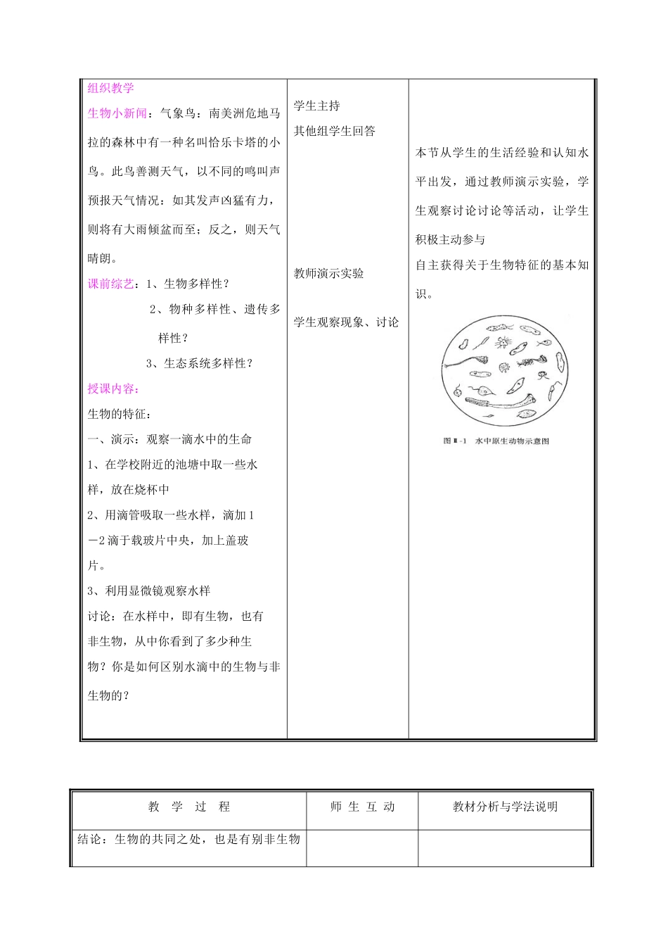 七年级生物上册 1.1.1形形色色的生物教案（二） 北师大版_第2页