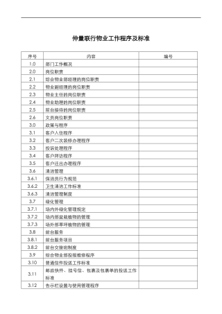 仲量联行物业工作程序及标准