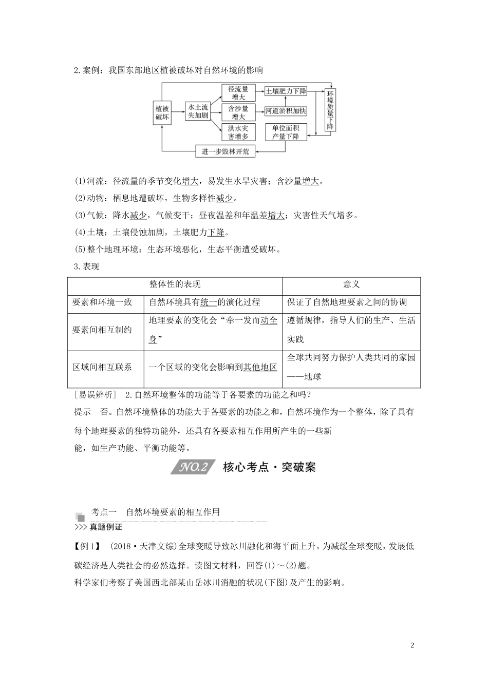 （四川专用）高考地理一轮复习 第五单元 整体性与地域分异规律 第16讲 自然环境的整体性教案（含解析）新人教版-新人教版高三全册地理教案_第2页