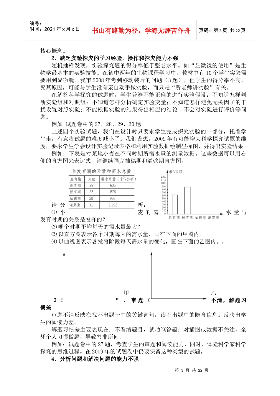 初中毕业学业评价研讨会生物学科材料之一_第3页