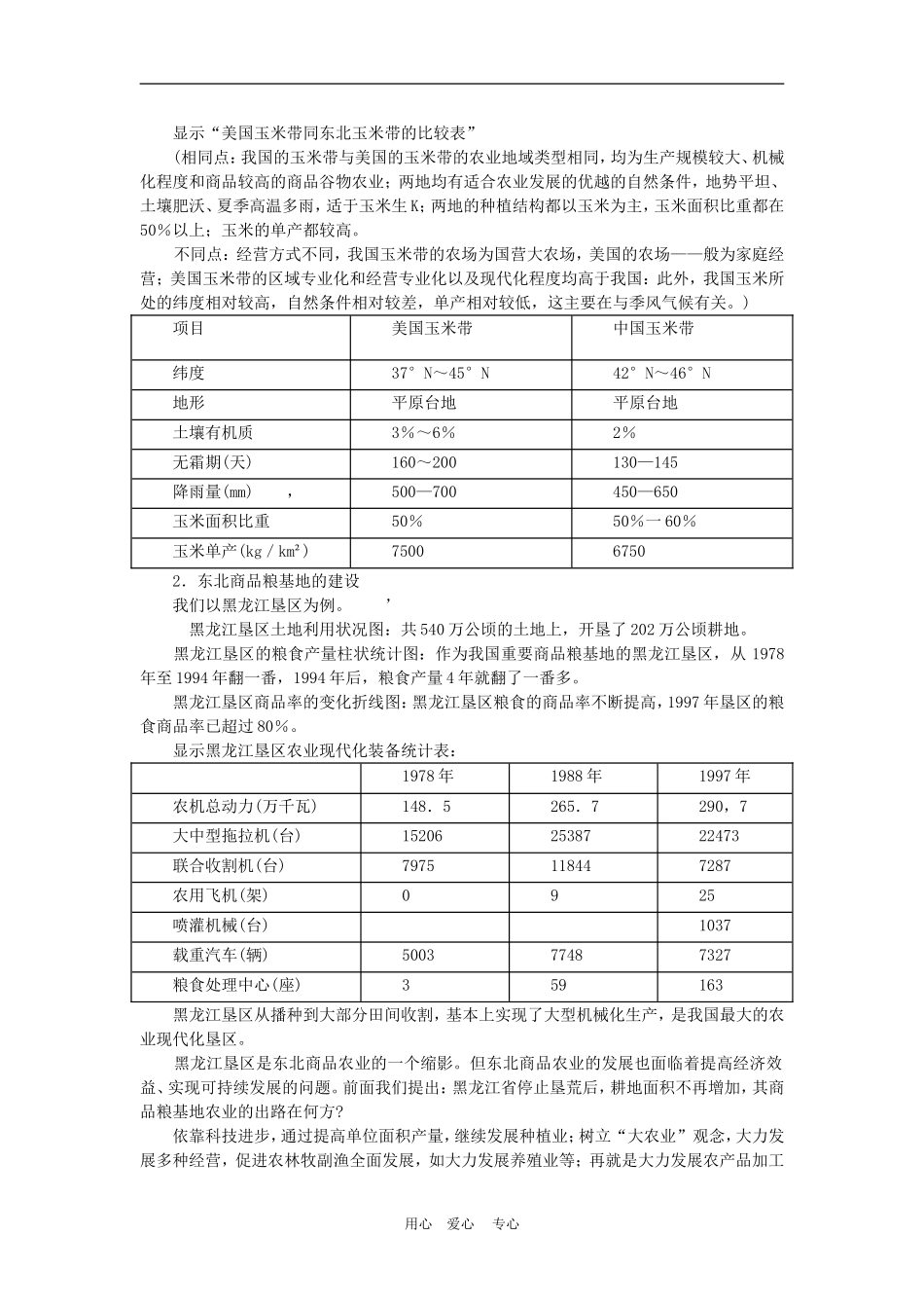 高中地理土地资源开发与商品粮基地的建设2教案人教版选修2_第3页