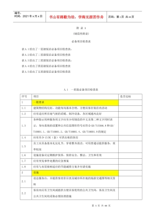 《旅游饭店星级的划分与评定》必备项目检查表(37P)