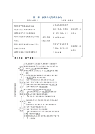 （鲁京津）高考政治总复习 第一单元 第二课 我国公民的政治参与教案（必修2）-人教版高三必修2政治教案