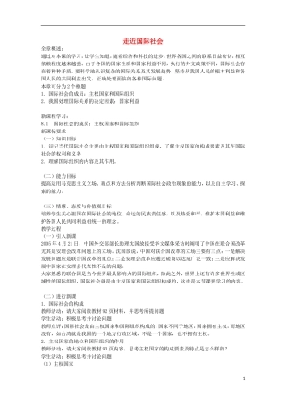 《走进国际社会》教案（1）