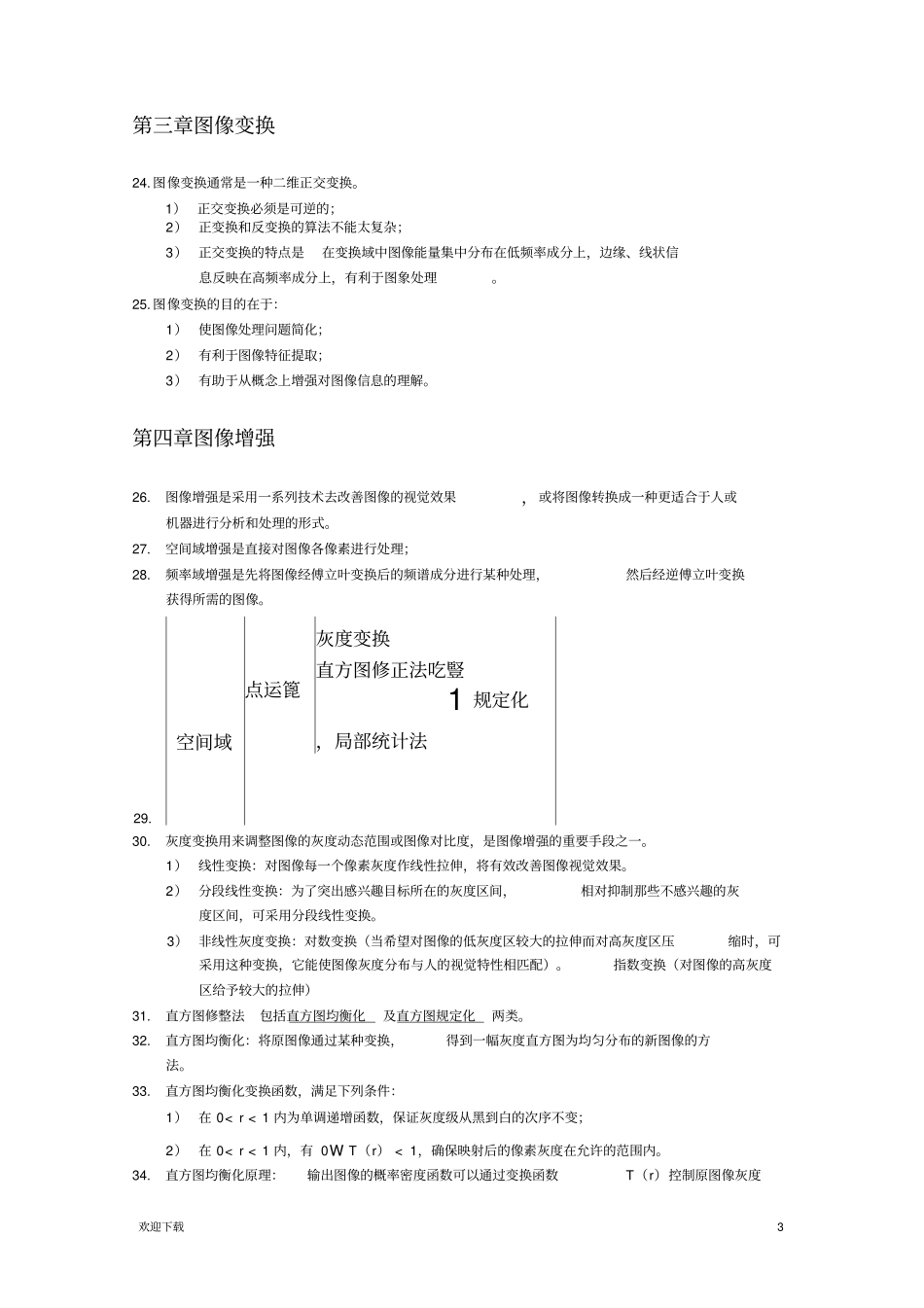数字图像处理知识点总结_第3页