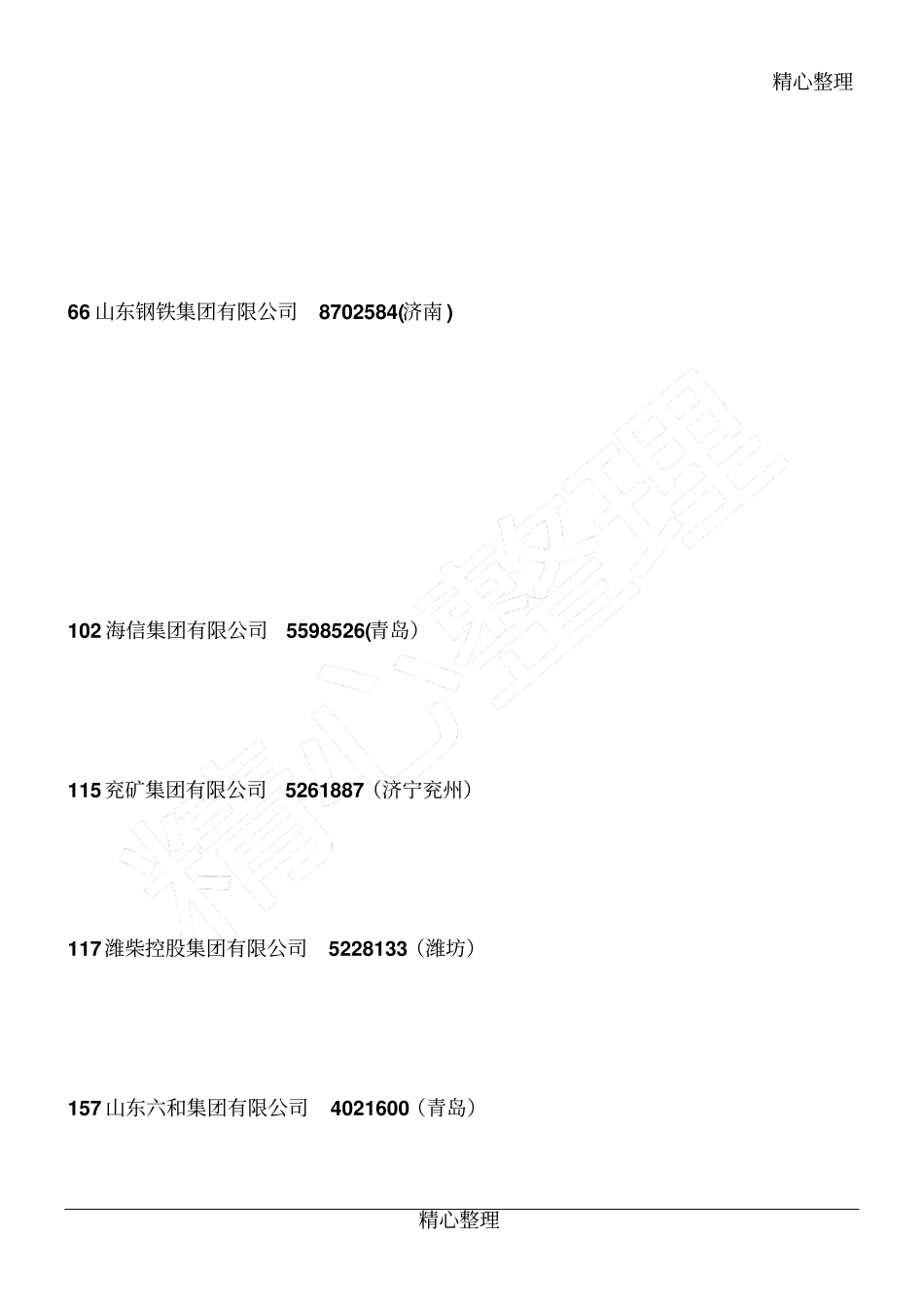 山东500强企业名单_第1页