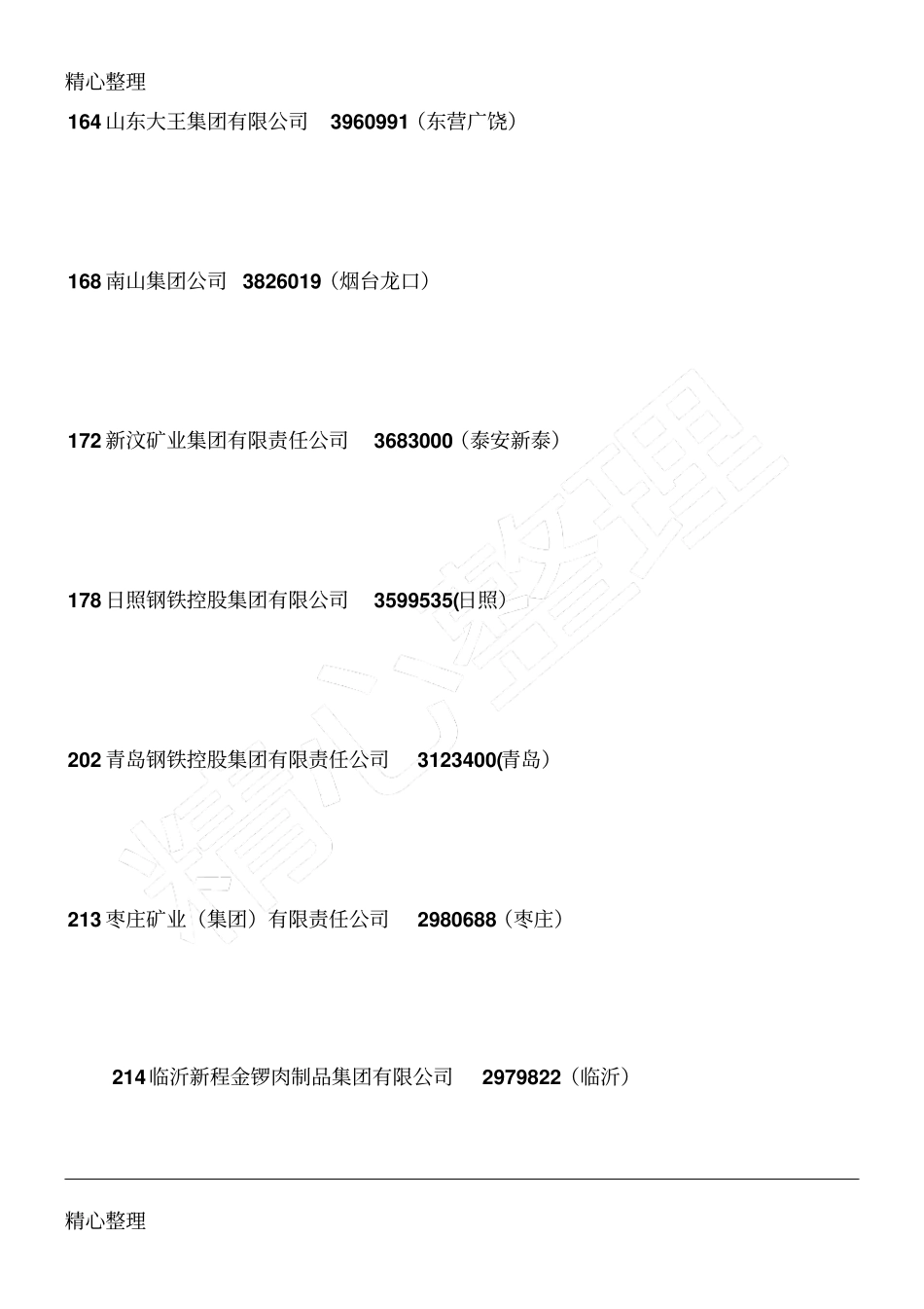 山东500强企业名单_第2页