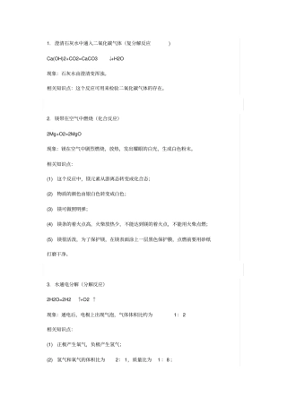 初中化学最易错的36个反应式