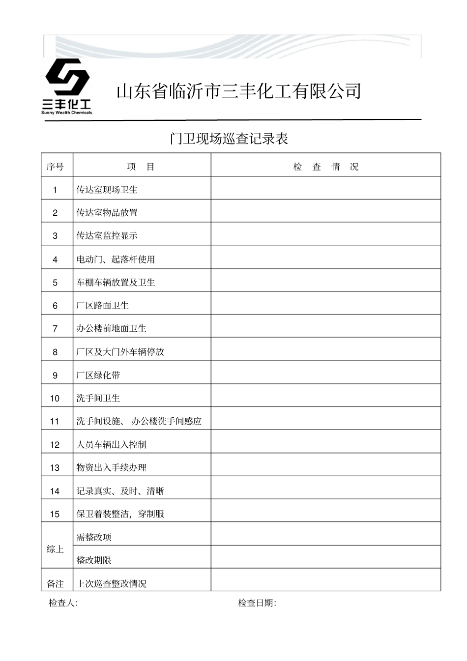 办公室日常巡查记录表[精品文档]_第1页