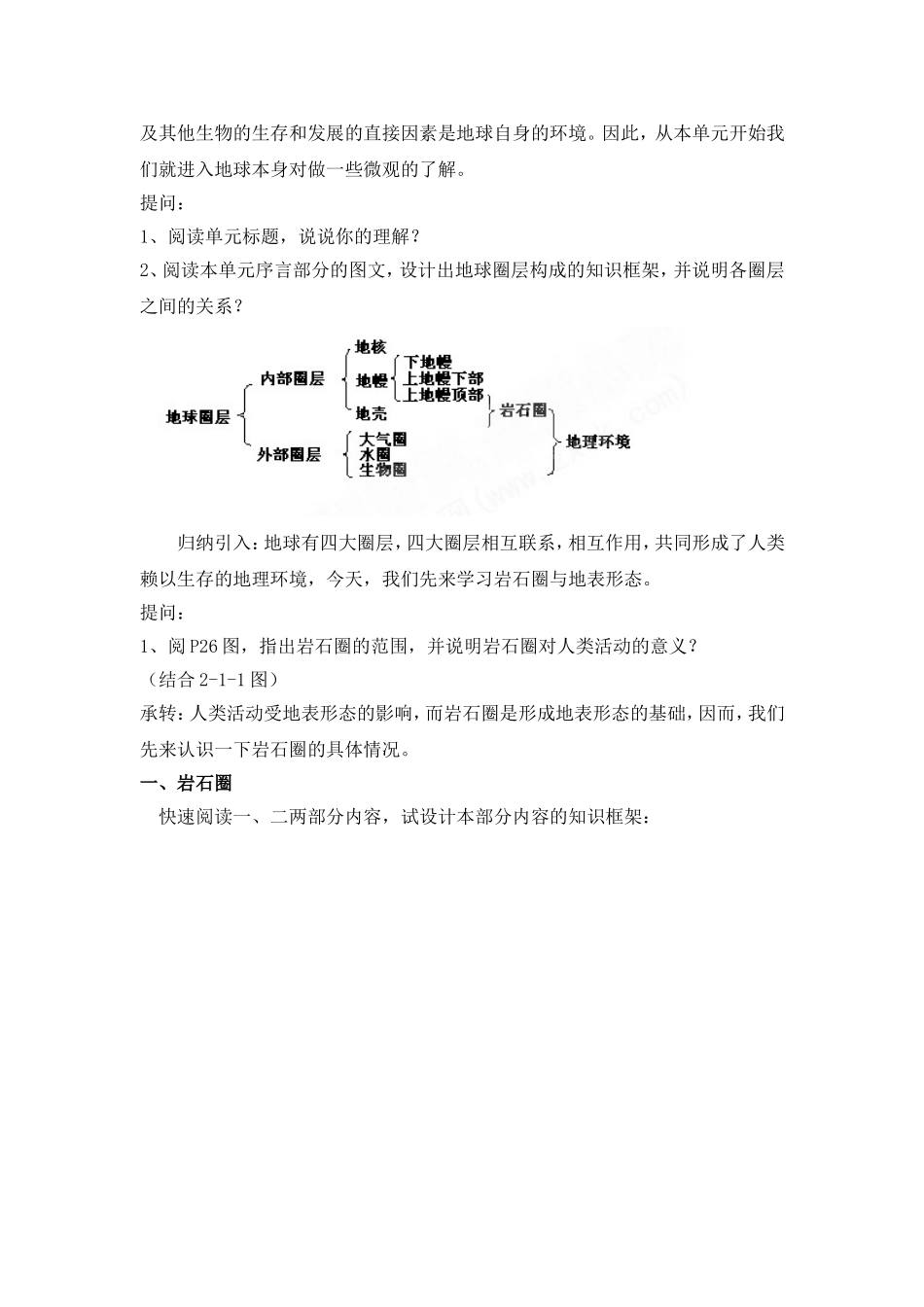 高中地理 教案2.1岩石圈与地表形态鲁教版新课标高中必修1_第2页