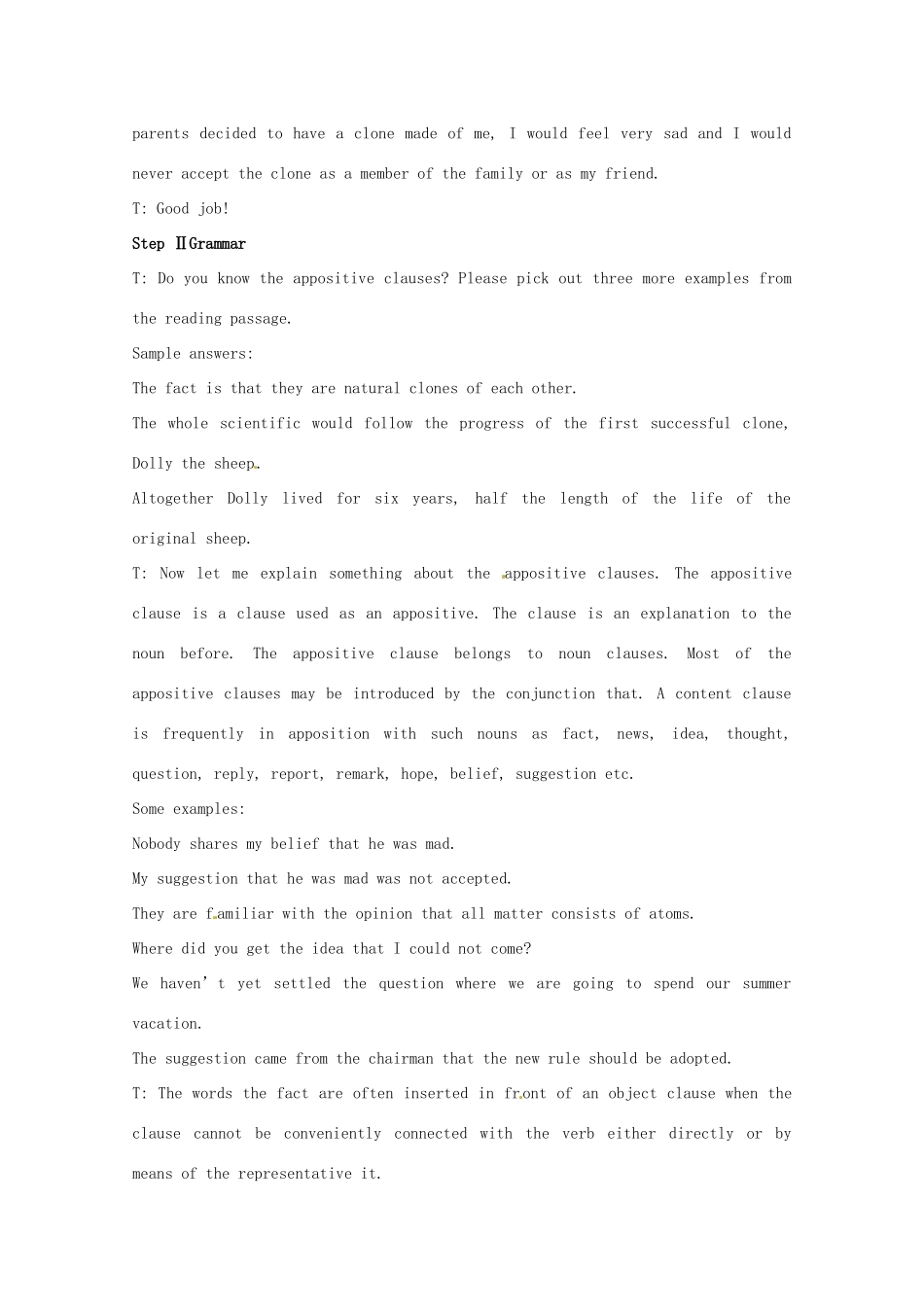 高中英语 Unit2第4课时 The Fourth Period Grammar教案 新人教版选修8_第2页