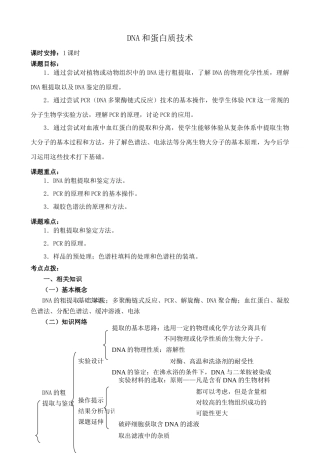 高中生物DNA和蛋白质技术人教版选修一