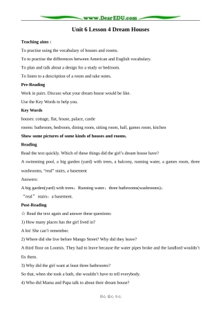 北师版英语必修2 Unit 6 Lesson 4 Dream houses 3