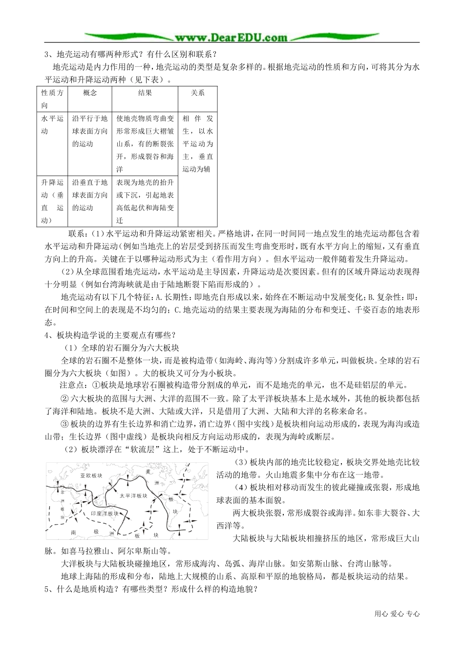 高中地理必修上册地壳变动与地表形态1_第3页