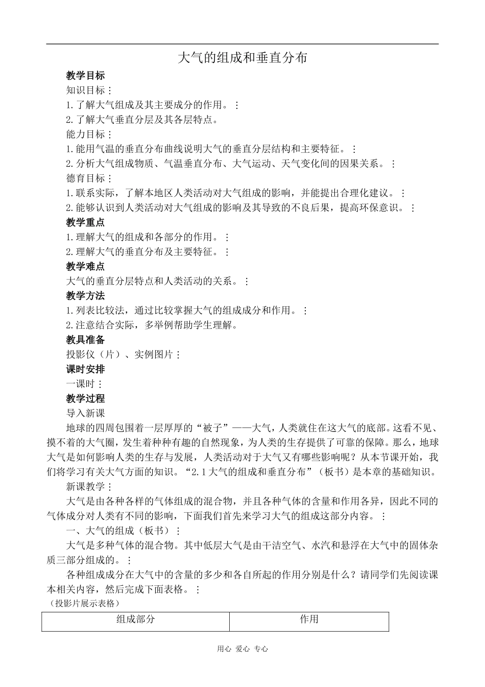 高中地理大气的组成和垂直分布2旧人教高中必修上册_第1页