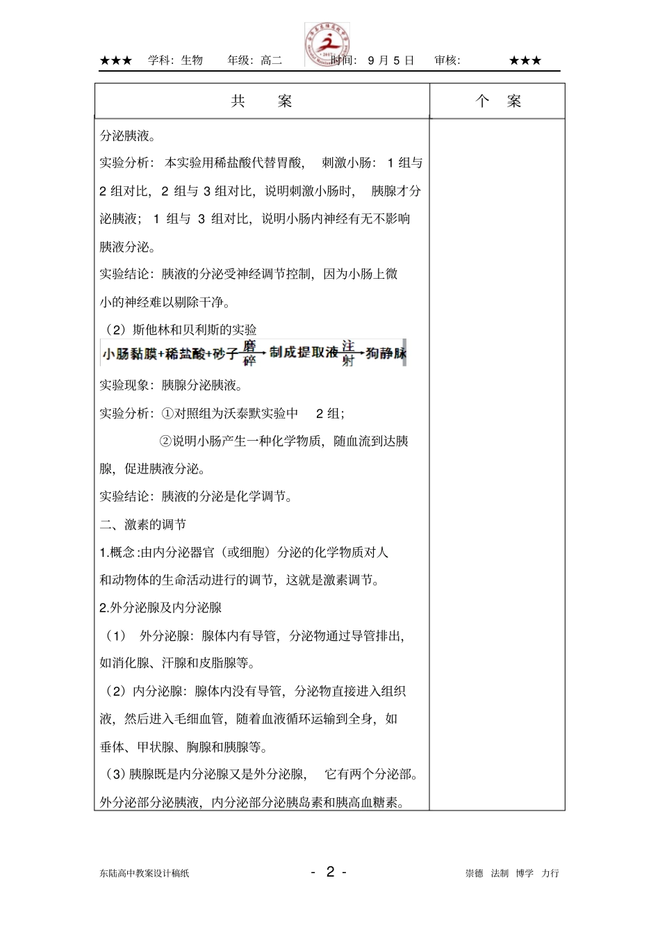 2.2通过激素的调节教案_第2页
