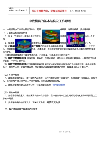 冲裁模具的基本结构及工作原理