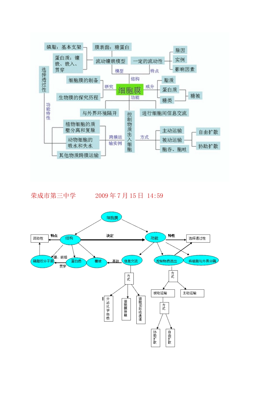 高三生物必修一《分子与细胞》细胞膜的结构和功能概念图_第3页