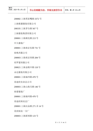 上海服装企业资料(上)-熊猫女装