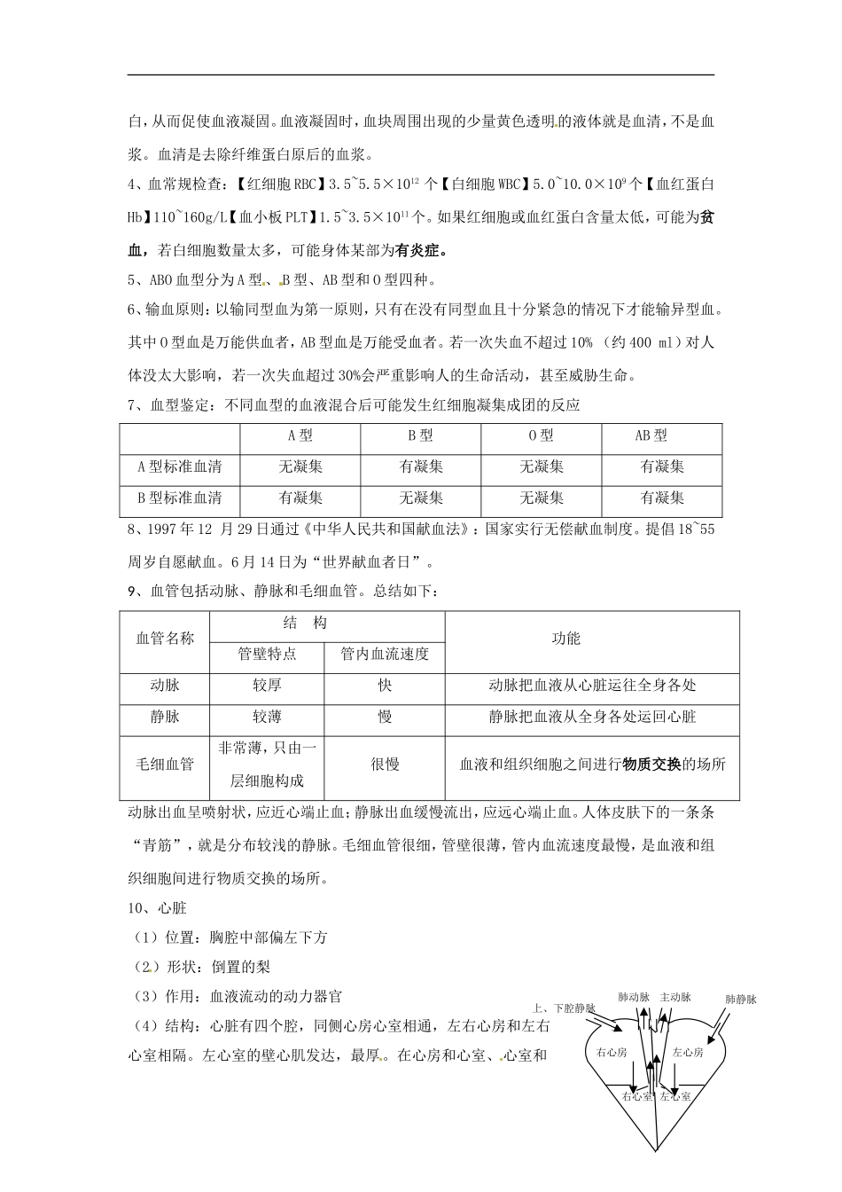 七年级生物下册第10章 人体内的物质运输和能量供给（教案）苏科版_第2页